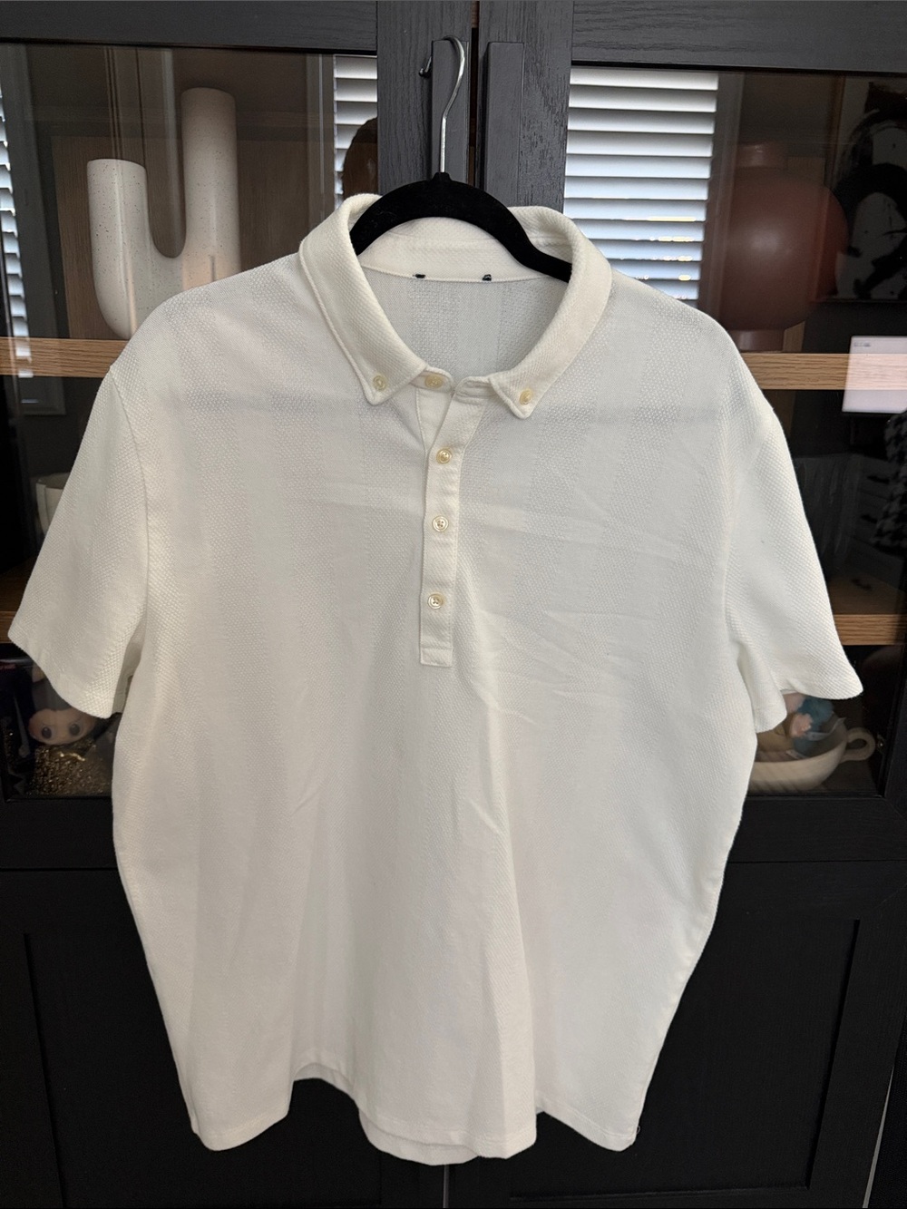 Express Classic White Men's Button-Down Polo Shirt